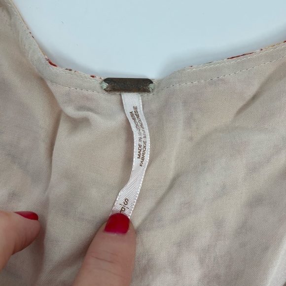 Free People Sunset Dreams Tunic Top Cream Boho Flowy Bollywood Small - Picture 12 of 12